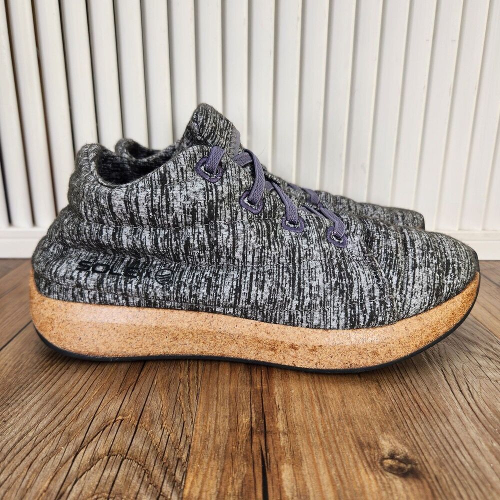 Sole Jasper Chukka Shoes Womens Size 9 Black Merino Wool Cork Casual Sneakers